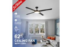 China Modern Black LED Ceiling Fan 4 ABS Blades Energy Saving DC Motor supplier