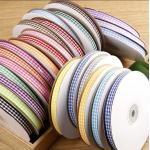 Custom Colorful Tartan Grid Gingham Polyester Woven Plaid Stain Ribbon For Gift Wrapping Decoration Wholesale for sale