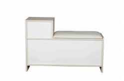 China White Modern Narrow Home Shoe Cabinet Cushion Bench With PB Board Frame supplier