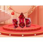 Red pomegranate natural resin dice set desktop game preferred magic domain adventure dnd dice for sale