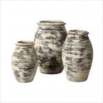 Hand Carved GRC Planter Pots Fireproof With Drainage Hole Scrub Surface