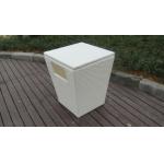 All Weather White PE Rattan Storage Box White Aluminum Frame for sale