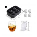MHC Food Grade 4 Cavity Ice Cube Trays Silicone Ice Cube Tray Mold Flexible Freezer Safe Cake Moulds for sale