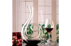China Modern Hand Blown Glass Decanter , Clear Glass Flat Bottom Wine Decanter supplier