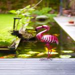 Classical Metal Bird Lawn Ornaments Standing Flamingo Metal Garden Ornament for sale