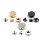 Custom Snap Buttons 4 Parts Metal With Logo Black Ancient Silver