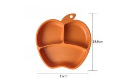 China Apple Shape Silicone Baby Tray Custom Suction Feeding Plate Set supplier