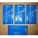 Middle Sealed Plastic Bag Disposable Wet Wipes Packaging , Blue / Green for sale