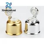 UV Coated Shampoo Bottle PP Plastic Flip Cover Electroplating Gold Metal for sale