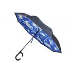 8 Panel Pongee 190T Windproof Inverted Umbrella For Car Handle Fiberglass Ribs Frame for sale