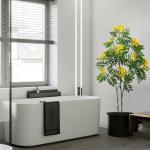 Artificial cassia flowering tree yellow home deco hotel office potted tree