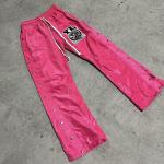 Men's Baggy Fit Nylon Sweatpants with Windproof Design and Distressed Embroidery for sale