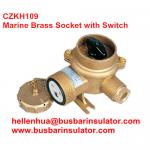 10A/16A marine brass socket with chain switch outlet CZKH202 IP56 for sale