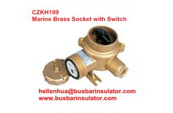 China 10A/16A marine brass socket with chain switch outlet CZKH202 IP56 supplier
