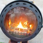Wall Mounted Wood Burning Floating Fireplace Hanging Ceiling Round Design Fireplace