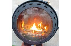 China Wall Mounted Wood Burning Floating Fireplace Hanging Ceiling Round Design Fireplace supplier