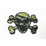 Durable Garment Personalised Embroidered Badges Camouflage Skull Logo for sale