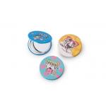 Round Compact Cosmetic Pocket Mirror ABS Cute Pattern Portable for sale