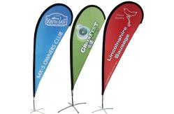 China 65g fabric Teardrop Beach Flag , Aluminum Pole Advertising Feather Flags supplier