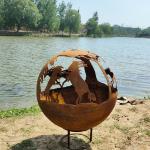 Wood/Gas Steel Fire Pits Made Of Corten Steel Assembly Required Portable Fire Pit for sale