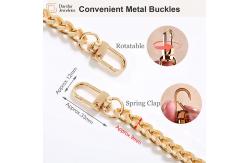 China Diy Bag Handbag Purse Replacement Flat Metal Chain Strap With Buckle supplier