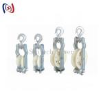 Angled Cross Arm Mounted Hook Style Conductor Stringing Blocks