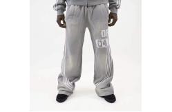China Men's Windbreaker High Waist Sweatpants with Side Stripes and Custom Logo Design supplier