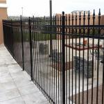 Galvanized Wrought Steel Flat Top Garden Tubular Picket Fence Black Wrought Iron for sale