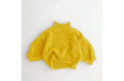 China Custom Baby Turtleneck Sweater Hand Knitted Cotton Pullover Chunky Sweater supplier