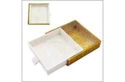 China Custom Glitter Eyelash Packaging Box With Money Print Design And Clear Slide Cover supplier