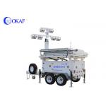 Emergency Rescue Mobile Sentry Security Trailer Self Locking IP65 With 6x200w LED Lamps for sale