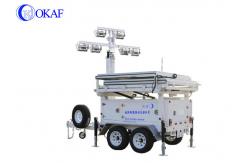 China Emergency Rescue Mobile Sentry Security Trailer Self Locking IP65 With 6x200w LED Lamps supplier