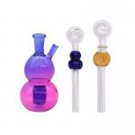Borosilicate 150℃ Purple Gourd Shaped Glass Hookah Pipe for sale