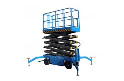 China Blue Towable Scissor Lift Electric Platform Lift 1 Ton 4m Height supplier