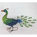 Iron Peacock Multicolor Weatherproof Animal Garden Figurines for Your Outdoor Wonderland for sale