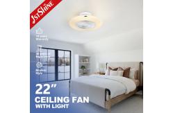 China Flush Mount Bladeless Ceiling Fan With LED Light DC Motor Starry Lampshade supplier