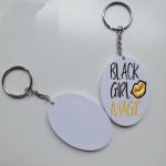 Sublimation Blank Polymer Keyring Rounded Corner For Diy Printing