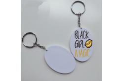 China Sublimation Blank Polymer Keyring Rounded Corner For Diy Printing supplier