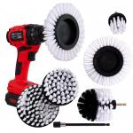 6 Piece Hexagonal Shank Soft Drill Brushes For Carpets Fibres Glass Metal White for sale