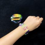 Supplier Wholesale Waterproof Shiny Wristband Custom Logo Promotional Gift Event Glitter Transparent Laser PVC Wristband for sale