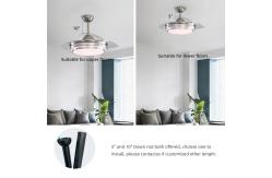 China Super Bright  5000K 65W 42 Inch Flush Mount Ceiling Fan With Light retractable supplier