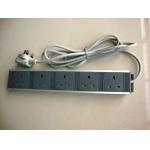 Aluminium Alloy Housing European Power Strip , 5 Receptacle  Electric Outlet Strips for sale