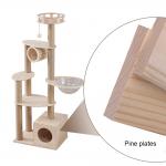 Cat ToysCustom Sizes Wooden Cat Tree with Scratcher Houses and Playing