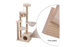 China Cat ToysCustom Sizes Wooden Cat Tree with Scratcher Houses and Playing supplier