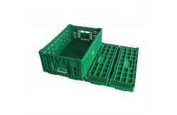 China Green Collapsible Fruit Plastic Crates Portable For Home Shopping supplier