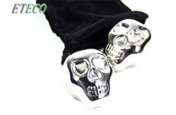 China Human Skull Head Inox Ice Cube , Custom Stainless Steel Ice Cube Set supplier