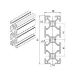 3-6m Anodizing 3090 Extrusion Aluminum Profiles For Construction for sale