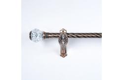 China Iron Curtain Twist Rods Sets With Crystal Caps Curtain Finials And Brackets supplier