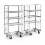 Metal Customize Supermarket Roll Cages With Removable Flat Shelves for sale