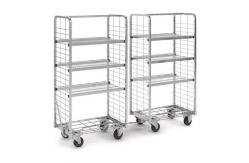 China Metal Customize Supermarket Roll Cages With Removable Flat Shelves supplier